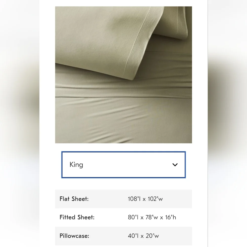 West Elm Silky TENCEL™ Modal Sheet Set, Size King, Color Frost, Retail $179.00US